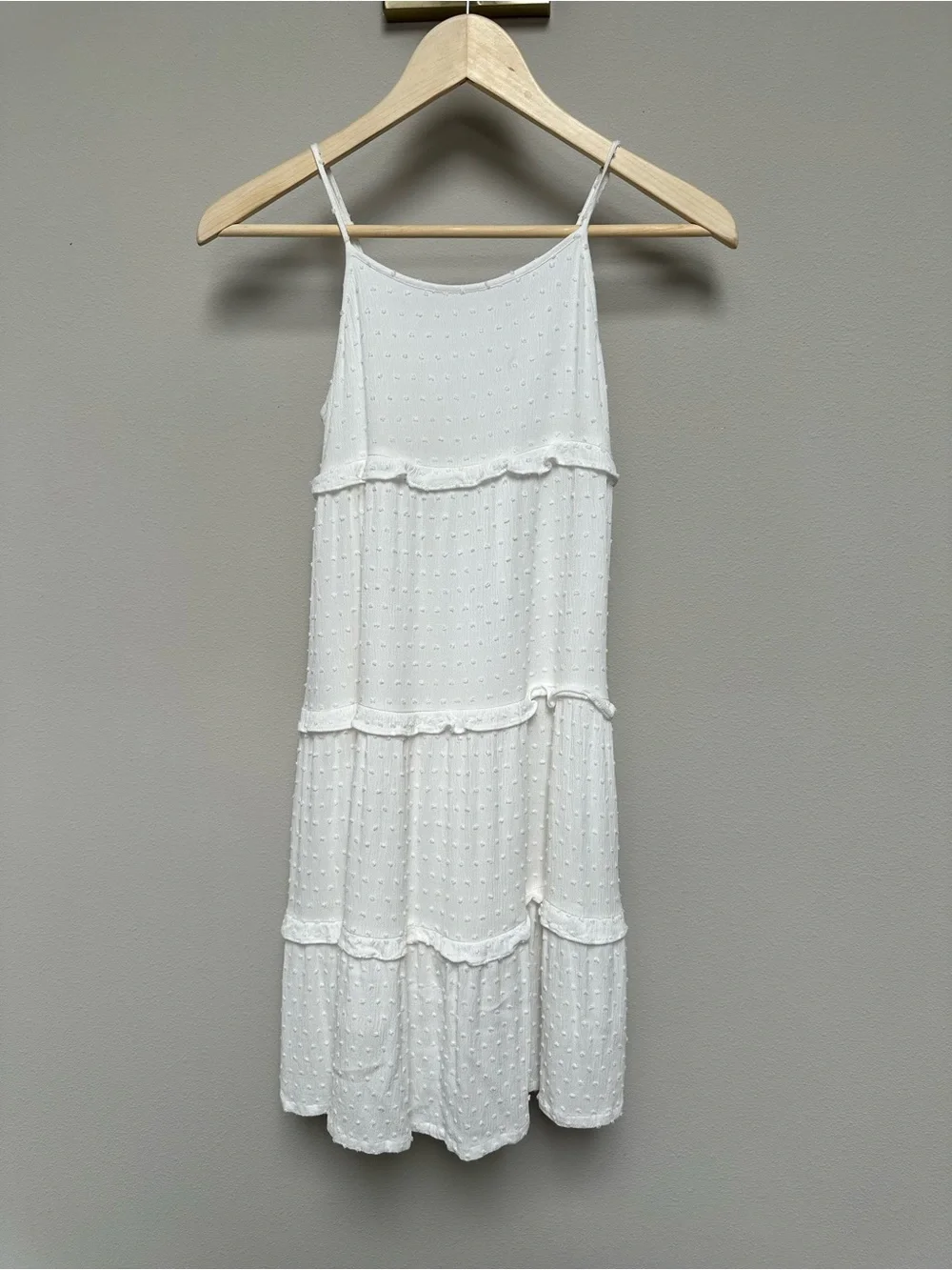 GAP White Swiss Dot Ruffle Cami